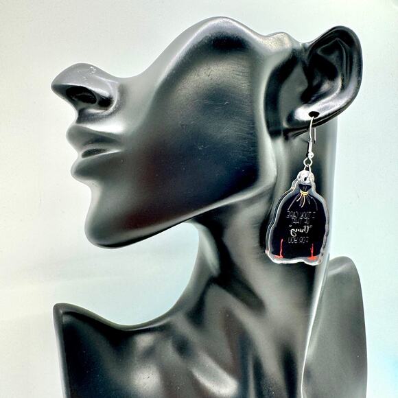Murder Trash Earrings - Halloween Earrings - Funny Earrings - Attitude Accessory - Picture 8 of 9